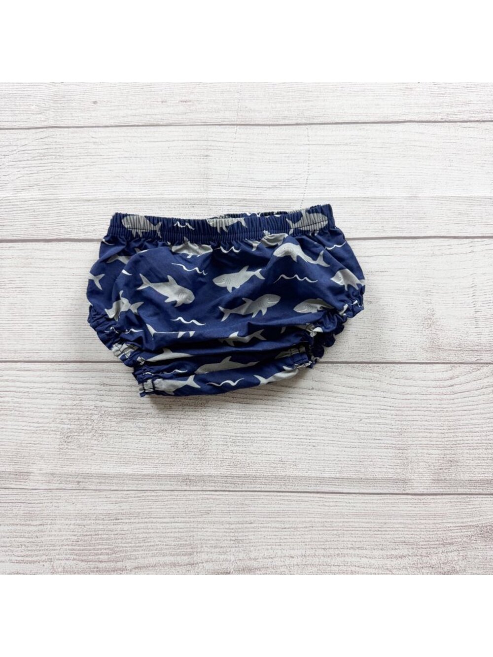 Pottery Barn Kids Shark Print Baby Swim Cover Blue Gray 6-12 Months